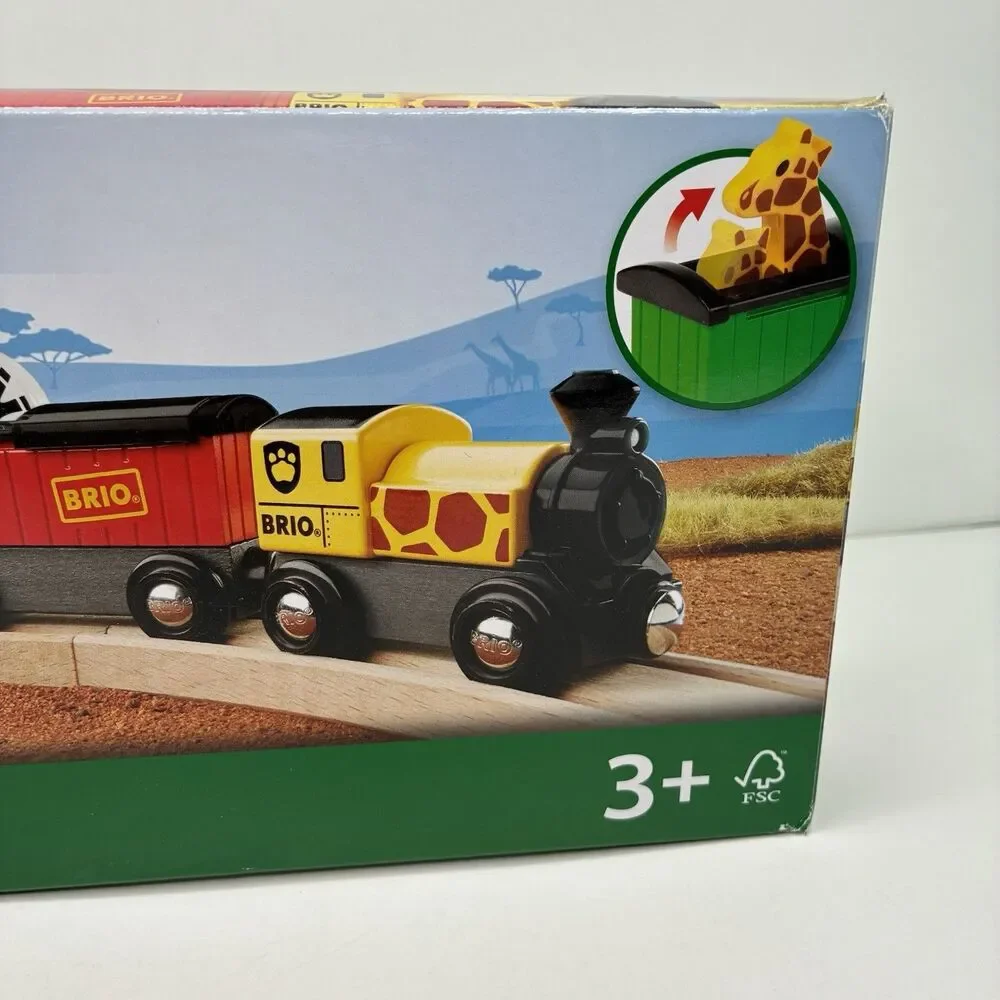 BRIO World 33722 Safari Train Interactive Toy Train Set for Kids Age 3 & Up NIB